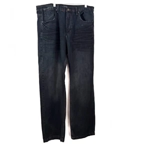 Indigo Thirty Denim Jeans Relaxed Fit Dark Wash Distressed Look W38 L32 - Picture 1 of 8