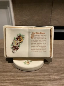 Jarrón de flores de porcelana vintage de Los Señores con libro abierto - Imagen 1 de 5