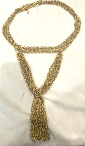 COLLANA IN METALLO VINTAGE ANNI '80 GIVENCHY B RUNWAY TONO ORO O SPEDIZIONE SENZA CINTURA