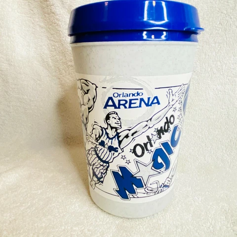 Blue Orlando Areana Magic Soda Beer Mug Plastic Basketball Promo Aladdin Pepsi Cover
