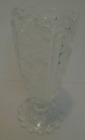 Vase impérial à pieds en verre transparent roues épingles et boucles à fermeture éclair de Hobstar, 7,5 pouces, vintage