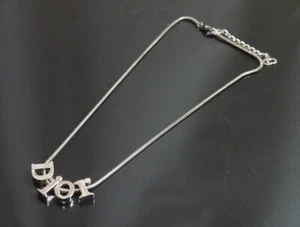 Original Christian Dior Halskette Logo Metallic #2055 - Bild 1 von 8