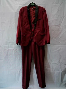 Boyland Men's 3 Piece Tuxedo Solid Color Shawl Lapel One Button Suit Jacket M - Picture 1 of 11