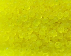 Cuentas de semillas de vidrio japonés talla 10/0 ""AMARILLO MEDIANO MATE"" 50 gramos sueltas - Imagen 1 de 1