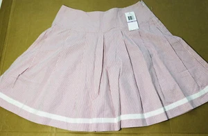 CALVIN KLEIN skirt size 6 pink & White Striped Cotton $68 NEW striped (p23) - Picture 1 of 10