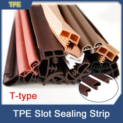 TPE Wooden Door Sealing Strip, Slot Type Strip, Door Seam Edge Sealing Strip - Image 1 of 4