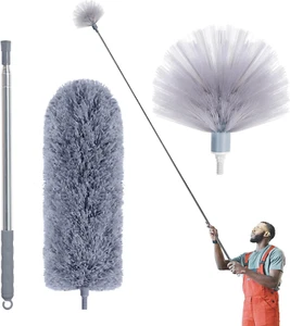 Cobweb Duster with 100" Extension Pole, Microfiber Ceiling Fan Cleaner Kit - Picture 1 of 12