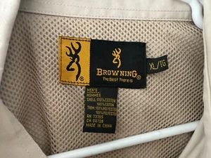 BROWNING Men's Vented Fishing/Hunting Shirt X-Large Tan Short Sleeve - Picture 1 of 14