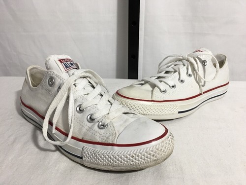 SNEAKERS BASSE CONVERSE ALL STAR CANVAS SCARPE STRINGATE BIANCHE M 6 W 8 USATE IN OTTIME CONDIZIONI! 55€