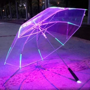 Umbrella With LED Light Up Changing Color Flashlight Straight Umbrellas Prop80cm - Picture 1 of 15