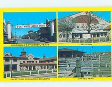 Unused Pre-1980 FOUR SCENES ON ONE POSTCARD Fort Worth Texas TX F0692@