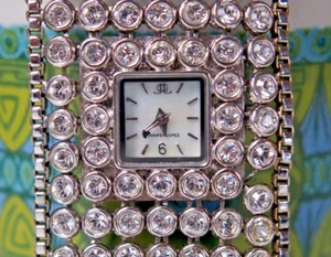 Jennifer Lopez Swarovski Watch J-Lo Stainless Style Steel Bling ✨ NEW BATTERY👌 - Picture 1 of 17
