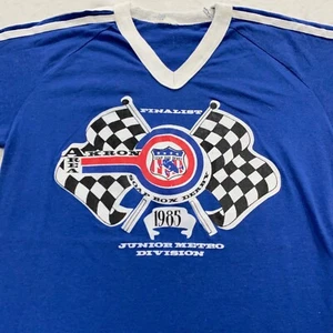 vintage 1985 AKRON SOAP BOX DERBY JERSEY RINGER T-Shirt XS ohio 80s - Picture 1 of 5