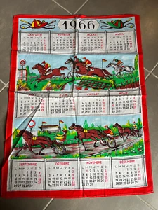 TUCH ALTER WERBEKALENDER 1966 PFERDER PFERDERENNEN JOCKEY - Bild 1 von 1