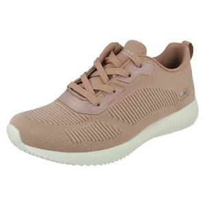 Ladies Skechers Bobs Squad - 'Tough Talk' 32504 Lace Up Sporty Trainers - Picture 1 of 60