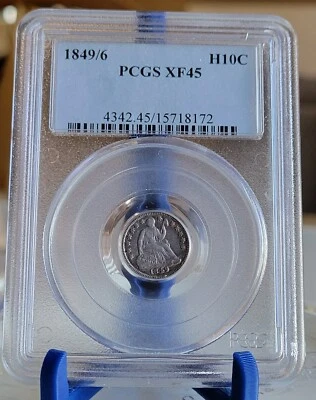1849/6 H10c Seated Liberty Half Dime PCGS XF45 5C - Image 1 of 3