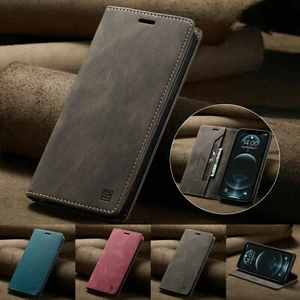Phones Case for iPhone Samsung Card Holder Magnetic Leather Flip Stand Covers - Picture 1 of 46