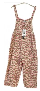 Damen Jumpsuit Latzhose Overall Leo Leopard khaki pink Gr. 38 40/42 - Bild 1 von 1