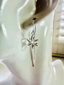 925 Silver Flower Threader/Pull Through Earrings - Picture 1 of 5