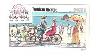 1988 Collins Signed Cachet FDC 24.1c Tandem Bicycle - Picture 1 of 1