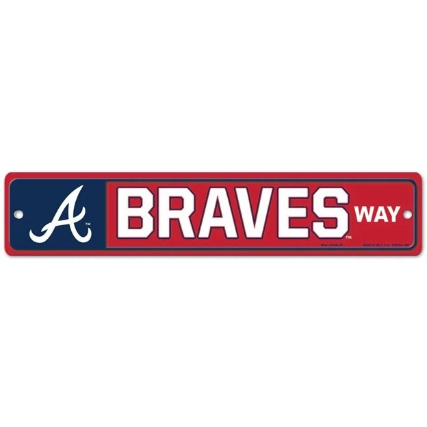 Atlanta Braves 3.75" by 19"  Plastic Street Sign - MLB - Image 1 of 1