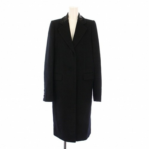Cappotto lungo donna Maison Margiela 4 nero seta chester taglia 40