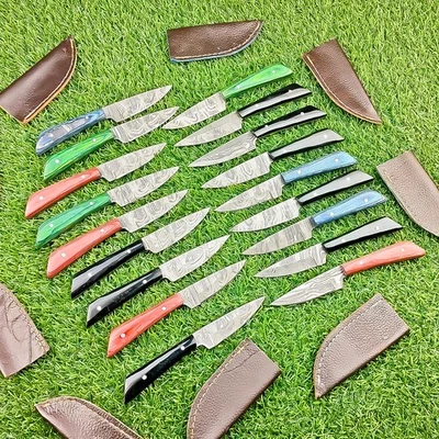 Lot of 20 PCS Handmade Damascus Steel Skinning Knives – Hunting knives, Z-5386 - Image 1 of 4