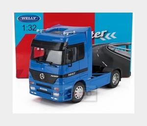 1:32 WELLY Mercedes Benz Actros 1857 Tractor Truck 2-Assi 1998 Blue WE32280B - Foto 1 di 2