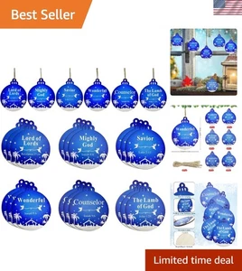 24 Pezzi Nomi di Gesù Cristo Ornamenti, Decorazione Natalizia Cristiana Rotonda con... - Foto 1 di 8
