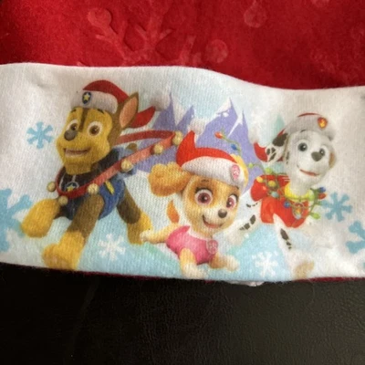 Paw Patrol Santa Hat 17” X 11.25” Embossed Snowflakes On The Hat - Image 1 of 4