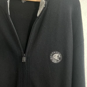Battaglia Beverly Hills 100% Cashmere Mock Neck Zip Mens Cardigan EU 54 XXL Logo - Picture 1 of 6