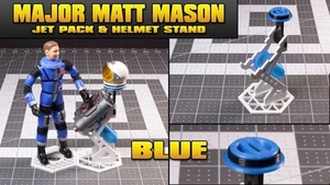 Major Matt Mason Jet Pack and Helmet Display Stand "White/Blue" New!! - Picture 1 of 8