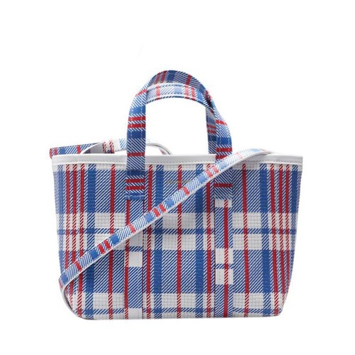 Borsa donna piccola Balenciaga in pelle di vitello blu Babes East West