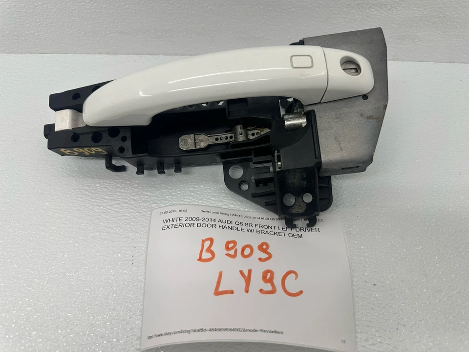 WHITE 2009-2014 AUDI Q5 8R FRONT LEFT DRIVER EXTERIOR DOOR HANDLE W/ BRACKET OEM - Изображение 1 из 4