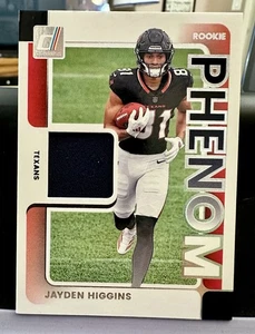 2025 Panini Donruss Jayden Higgins Patch Rookie RC RPJ-JHS. Houston Texans - Picture 1 of 2