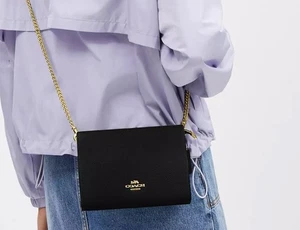 COACH CR238 Slim Crossbody In Black NWT - Picture 1 of 5