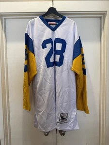 Vintage Marshall Faulk Mitchell Ness St. Louis Rams Trikot 58 Weiß Langarm - Bild 1 von 9