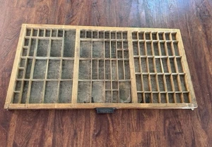 Vintage Shadow Box Wood printers Type Case Hamilton Old Wooden Tray Drawer Cali - Picture 1 of 6