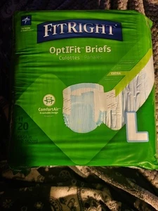 FitRight OptiFit Extra Plus Incontinence Briefs with Tabs, Large Heavy 20..A2 - Picture 1 of 4