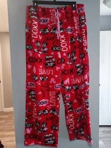 Disney Minnie & Mickey XXOO Love Pajama Pants~Sleepwear~Size L (11/13) PRISTINE! - Picture 1 of 4