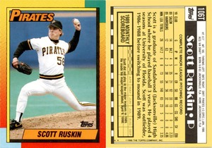 Scott Ruskin 1990 Topps Traded Baseball 106T  Pittsburgh Pirates
