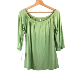 Nueva con etiquetas Blusa Campesina Ligera Verde Melón Patti Biggs S - Imagen 1 de 5