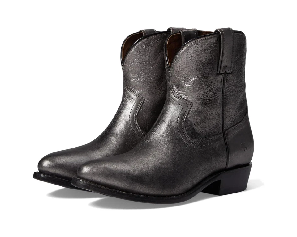 Frye Z1883* Bota Occidental Corta Billy Cuero Peltre Oscuro Mujer Talla 10 B Foto 1 de 4