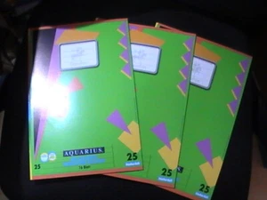 3 Schulhefte DIN A4, Staufen Aquarius, grün, liniert mit Rand Nr. 25 - Bild 1 von 2