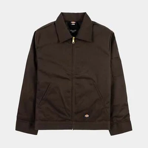 Dickies Men's Jacket Insulated Lined Quilted Eisenhower Zip Up Padded DARK BROWN - Picture 1 of 2