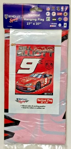 Bill Elliott 9 NASCAR Indoor/Outdoor Vertical Hanging Banner Flag 27"x37" Cover