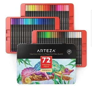 ARTEZA Inkonic Fineliners Fine Point Pens, Set of 72 0.4mm Fine Tip NEW - Picture 1 of 4