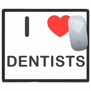 I Love Heart Dentists - Thin Pictoral Plastic Mouse Pad Mat BadgeBeast