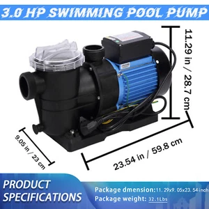 Swimming Pool Pump Motor Instead of Hayward 3HP Hot Tub SPA Pump In Above Ground - Picture 1 of 12
