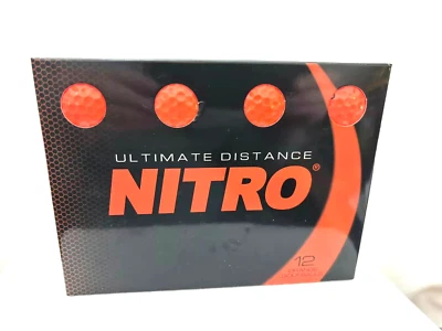 1 DOZEN -GOLF BALLS NITRO ULTIMATE DISTANCE ORANGE 12 NEW SEALED IN BOX - Image 1 of 2